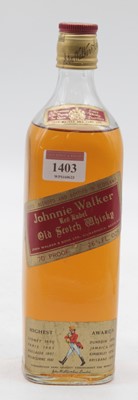 Lot 1403 - Johnnie Walker Red Label Old Scotch whisky,...