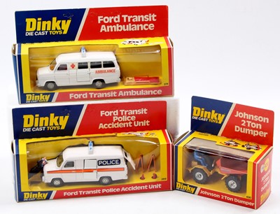 Lot 1205 - Three boxed Dinky Toy emergency service and...