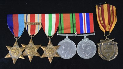 Lot 575 - A group of six medals, to include 1939-1945...