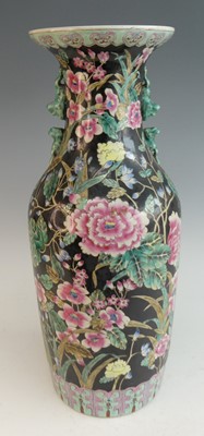 Lot 2271 - A large circa 1900 Chinese famille noir vase,...