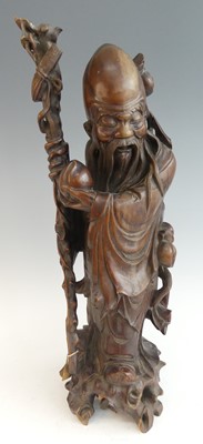 Lot 2278 - A large 19th century Chinese carved hardwood...