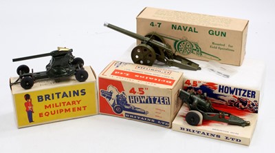 Lot 1490 - Three various boxed Britains Vintage military...