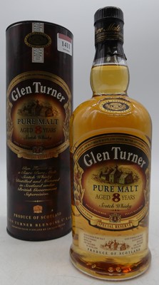 Lot 1411 - Glen Turner aged 8 years pure malt Scotch...