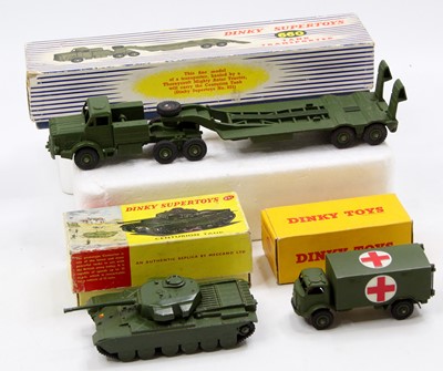 Lot 1208 - Dinky Toys boxed military diecast group of 3...