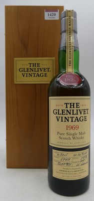 Lot 1420 - The Glenlivet Vintage - 1969 pure single malt...