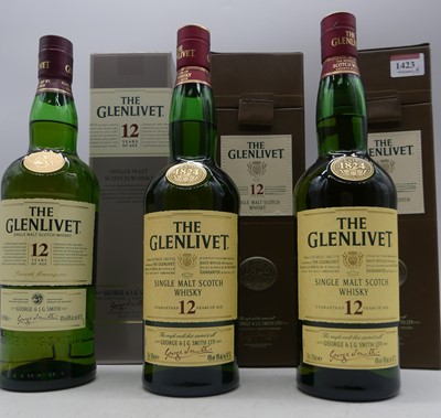 Lot 1423 - The Glenlivet guaranteed 12 years of age...