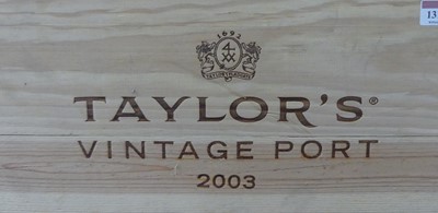 Lot 1317 - Taylor's vintage port, 2003, twelve bottles (OWC)