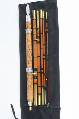 Lot 863 - An unmarked six piece split cane fly rod, in...