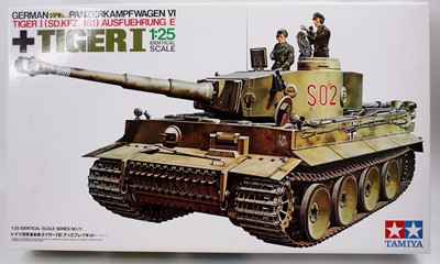 Lot 1786 - Tamiya 1/25th scale German Tiger 1 Tank, as...