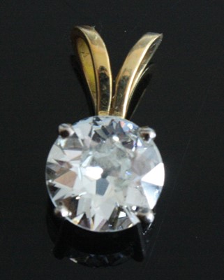 Lot 2197 - A yellow and white metal diamond single stone...