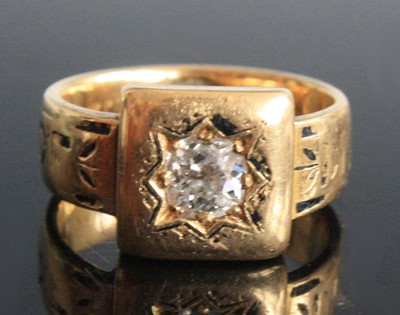 Lot 2139 - A late 19th century yellow metal and diamond...