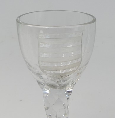 Lot 2075 - A wine glass, circa 1785, the flared funnel...