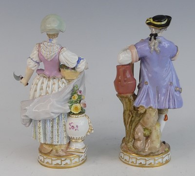 Lot 2061 - A pair of Meissen porcelain figures of...