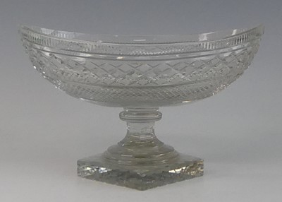 Lot 2079 - A cut glass pedetal bowl, probably Irish, 19th...
