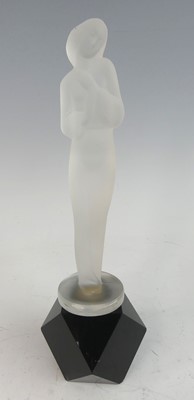 Lot 50 - A 1930s frosted glass mascot, modelled as a...