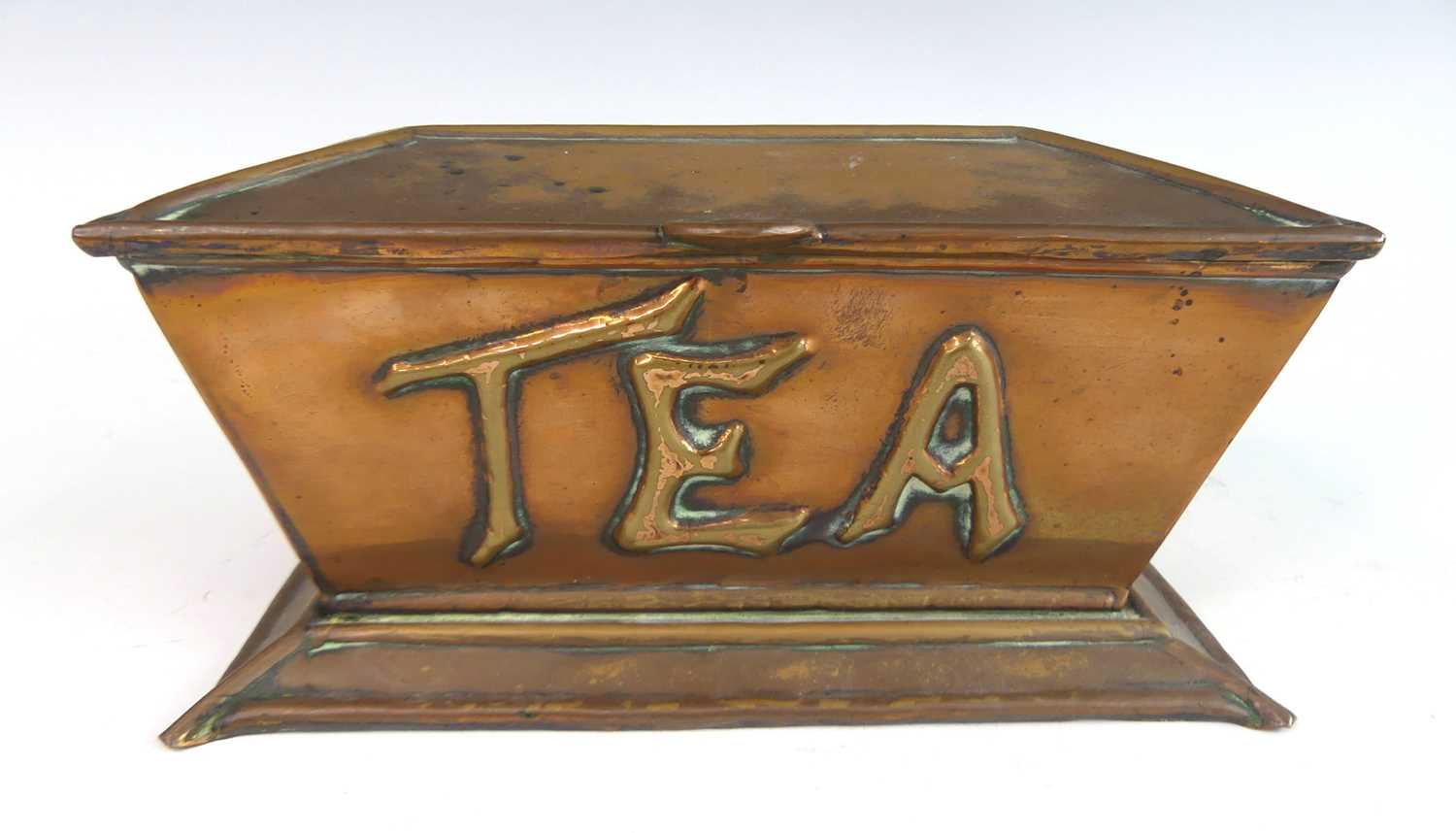 Lot 133 - An Arts & Crafts copper tea caddy, of...
