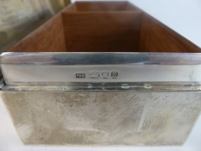 Lot 90 - A mid-20th century silver table cigarette box,...