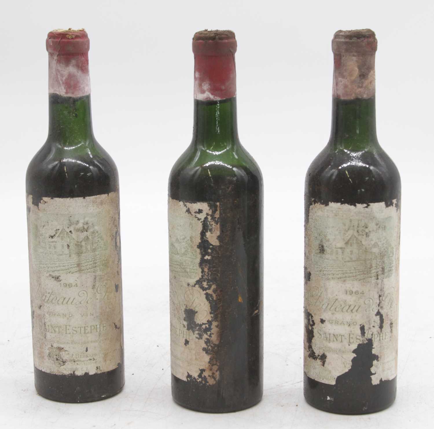 Lot 1123 - Chateau de Pez 1964, Saint-Estephe, three half...
