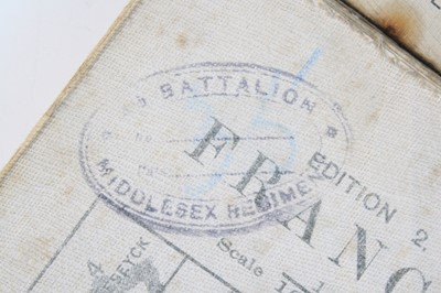 Lot 573 - A collection of WW I linen backed maps, Trench...
