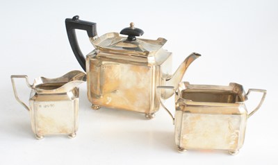 Lot 2110 - A Victorian silver three-piece bachelor's tea...