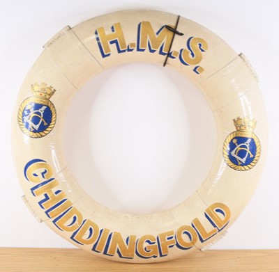 Lot 620 - A painted lifebouy for H.M.S. Chiddingford,...