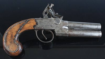 Lot 689 - A 19th century double barrel over and under...