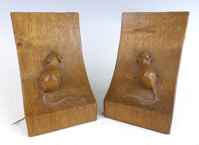 Lot 144 - Robert 'Mouseman' Thompson - a pair of oak...