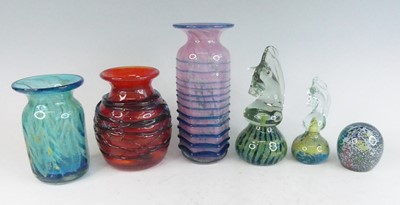 Lot 67 - A collection of six studio glasswares by Mdina,...