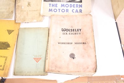 Lot 3043 - Assorted car owner's handbooks and workshop...