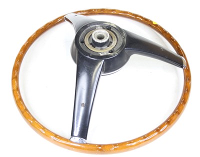 Lot 3040 - A circa 1970s BMW walnut steering wheel, dia.42cm