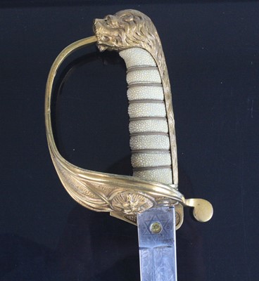 Lot 732 - An 1827 pattern Indian Navy Officers sword,...