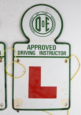 Lot 3072 - A pair of enamel learner plate signs, from the...