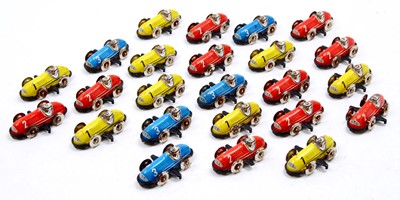 Lot 1567 - A collection of 24 tinplate and plastic racing...