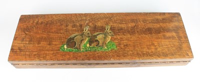 Lot 827 - A hand made stained pine gun case, the hinged...