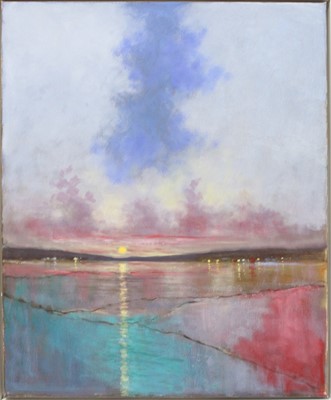 Lot 253 - Tom Flanagan - North Norfolk at Sunset, oil on...