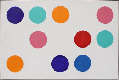 Lot 255 - Tom Flanagan - Coloured Dots, oil on canvas,...