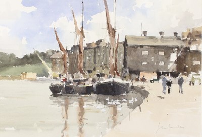 Lot 247 - John Yardley (b.1933) - Swans at Mistley,...