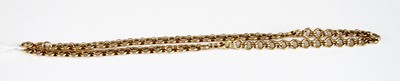 Lot 2168 - A 9ct yellow gold fancy circular link chain,...