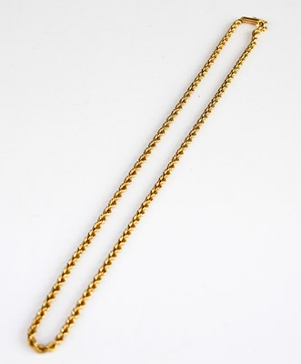 Lot 2166 - A yellow metal ropetwist neck chain, with...