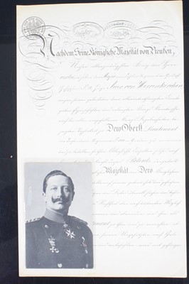 Lot 729 - Wilhelm II (1859-1941), a two page signed...