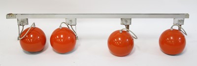 Lot 325 - A 1970s ceiling mounted track light, the four...