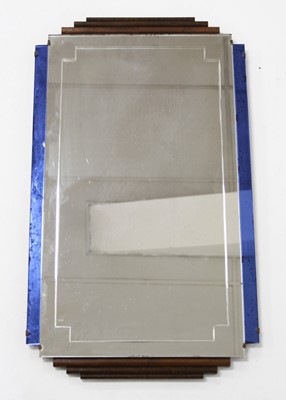 Lot 267 - An Art Deco wall mirror, of stepped form, with...