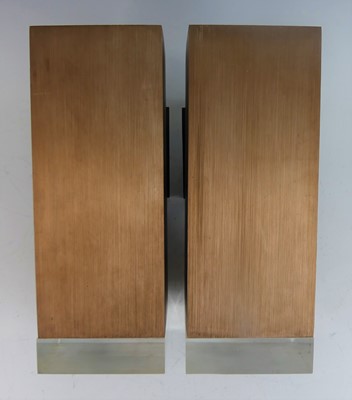 Lot 123 - A pair of 1970s brushed copper block wall...