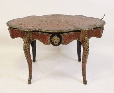 Lot 2444 - A Victorian ebonised brass and red...