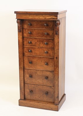 Lot 2455 - A Victorian figured walnut secretaire...