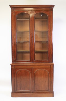 Lot 2430 - A Victorian mahogany bookcase cabinet, the...