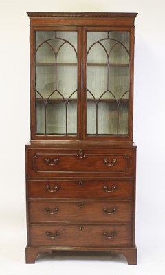 Lot 2419 - A mahogany secretaire bookcase in the George...