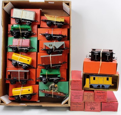 Lot 247 - Two trays containing 13 No.50 Hornby goods...