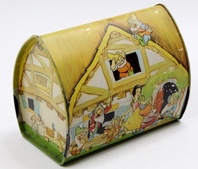 Lot 1584 - Vintage Snow White and 7 Dwarves Biscuit Tin,...