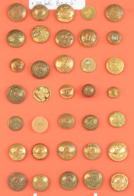 Lot 665 - A collection of military buttons, mainly being...